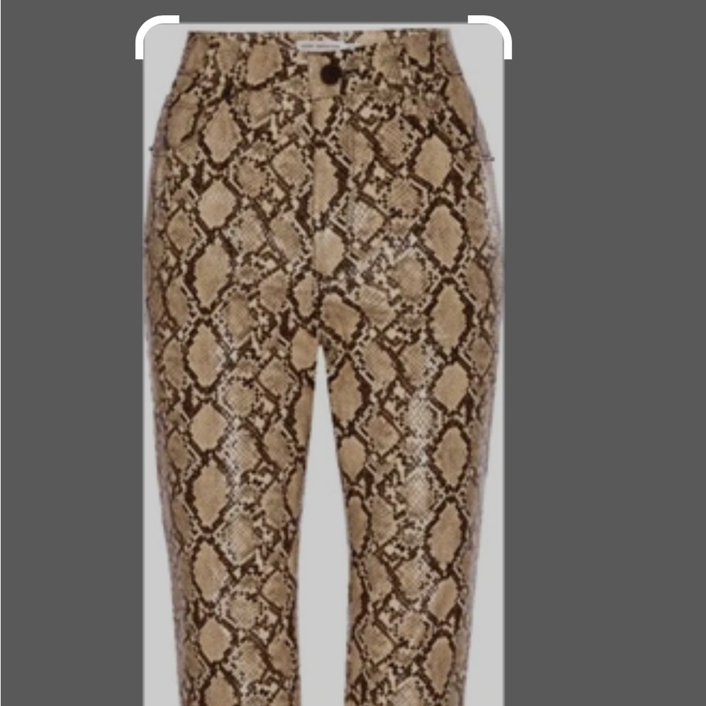 Good American Faux Snake Skin Snake Pants in Neutral Snake002